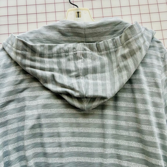NEW Casual Striped Zip-Up Hoodie, XL, 3/4 Length Sleeves with Rollup Option - Picture 8 of 11